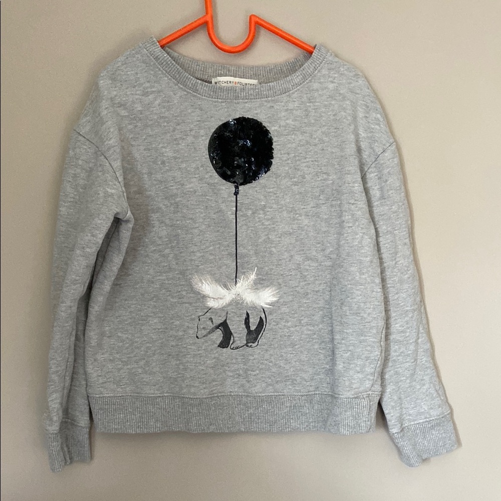 Gray Sweatshirt with Balloon Graphic